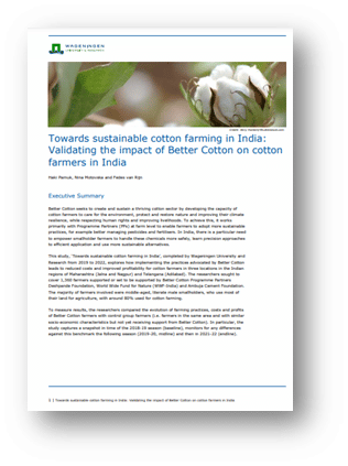 Resumo: Rumo ao cultivo de algodão sustentável: Estudo de Impacto da Índia – Wageningen University & Research