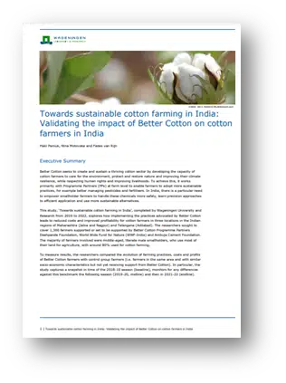 Riepilogo: Verso un'agricoltura sostenibile del cotone: India Impact Study - Wageningen University & Research